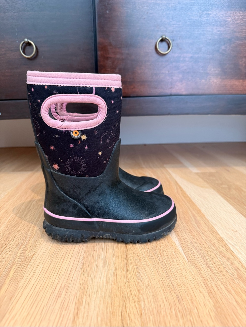 BOGS Kids/ Toddler Black & Pink Waterproof Winter Boots